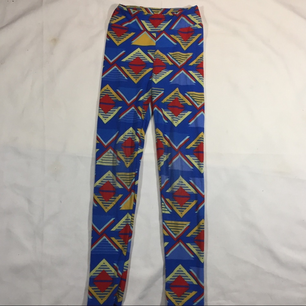 Lularoe Girls Blue Abstract Leggings